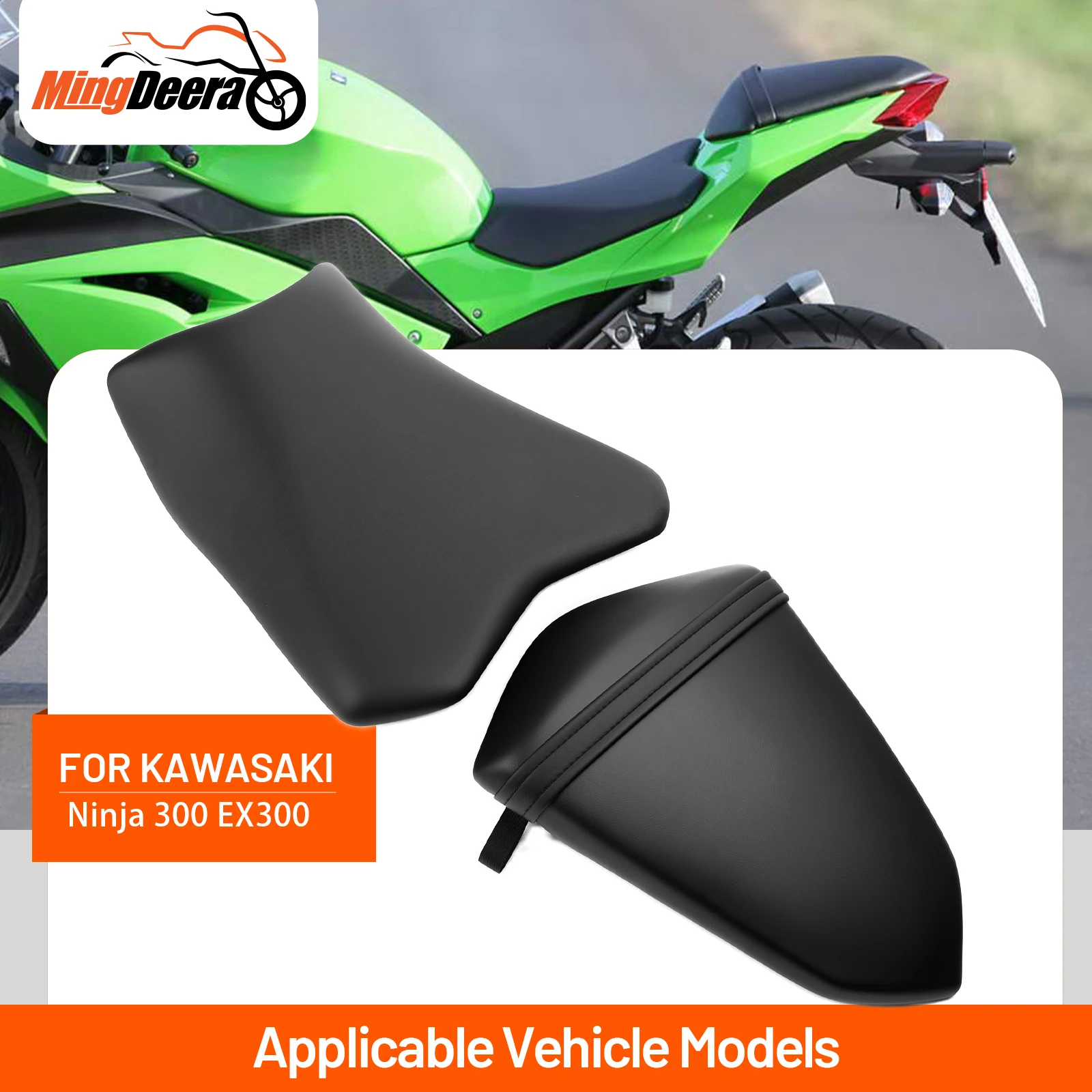 

Driver Rider or Passenger Seat Fit For KAWASAKI Ninja 300 EX300 2013-2017 Motorcycle Black Front Driver Seat Pillion Cushion