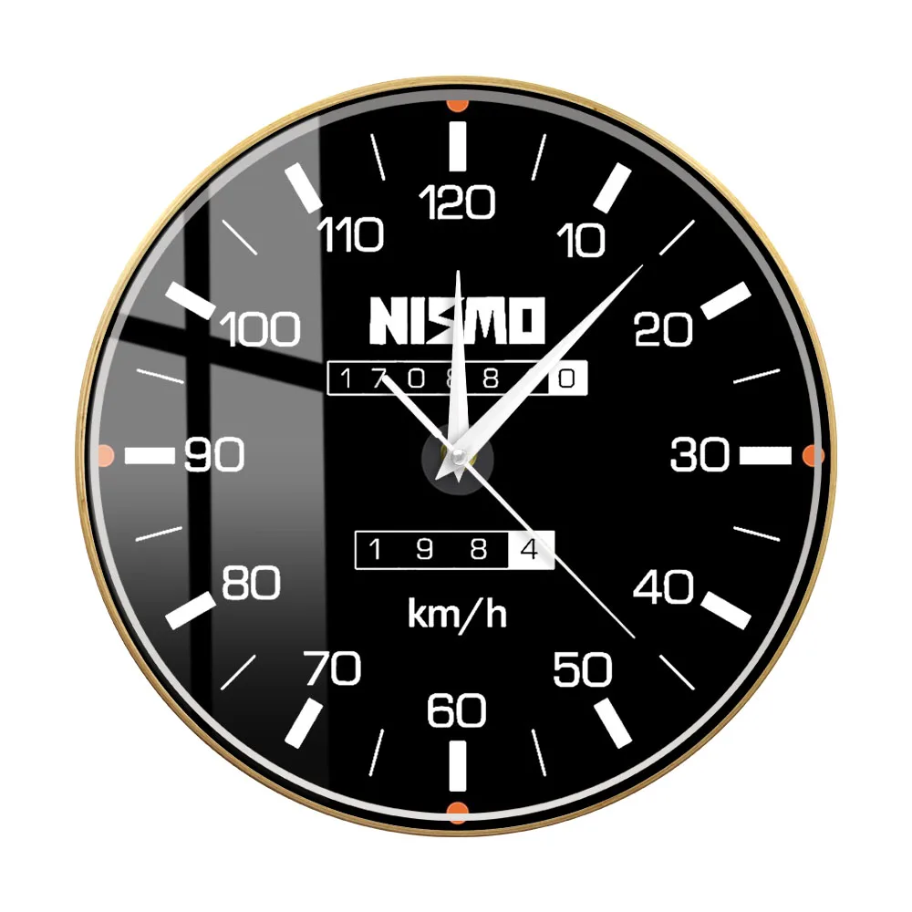 Racing Car Speedometer Decorative Wall Clock For Man Cave Garage Decor Retro Motorsports Guage Design Driving Artwork Wall Watch