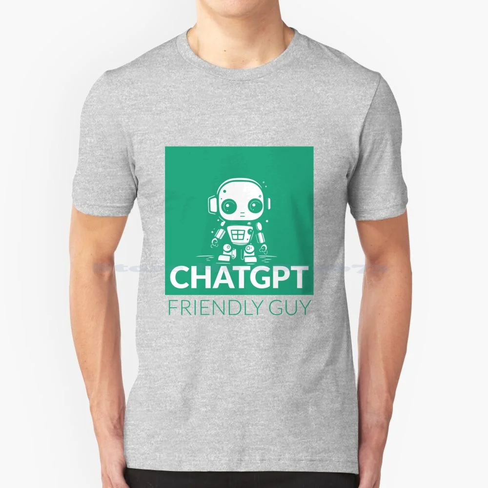 Chatgpt Friendly Guy Classic T-Shirt T Shirt 100% Cotton Tee Artificial Intelligence Openai Machine Learning Chatbot Chat Gpt