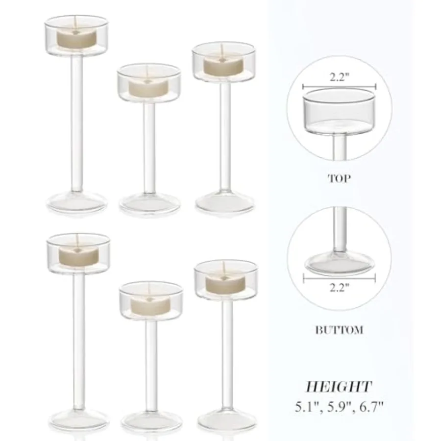 Tealight Candle Holder Glass Candle Holder Clear Wedding Hurricane Tall Elegant Ideal for Dining Party Home Decor Party Table S