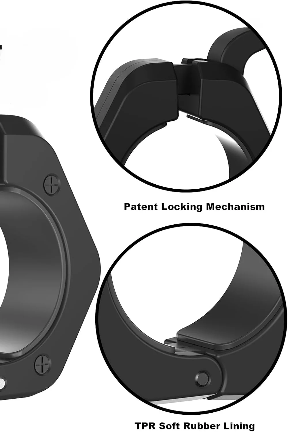 2 inch Quick Release Barbell Clamps (Pair)Barbell Clips with Anti Slip TPR Grip for Secure Weightlifting Deadlift Powerlifting