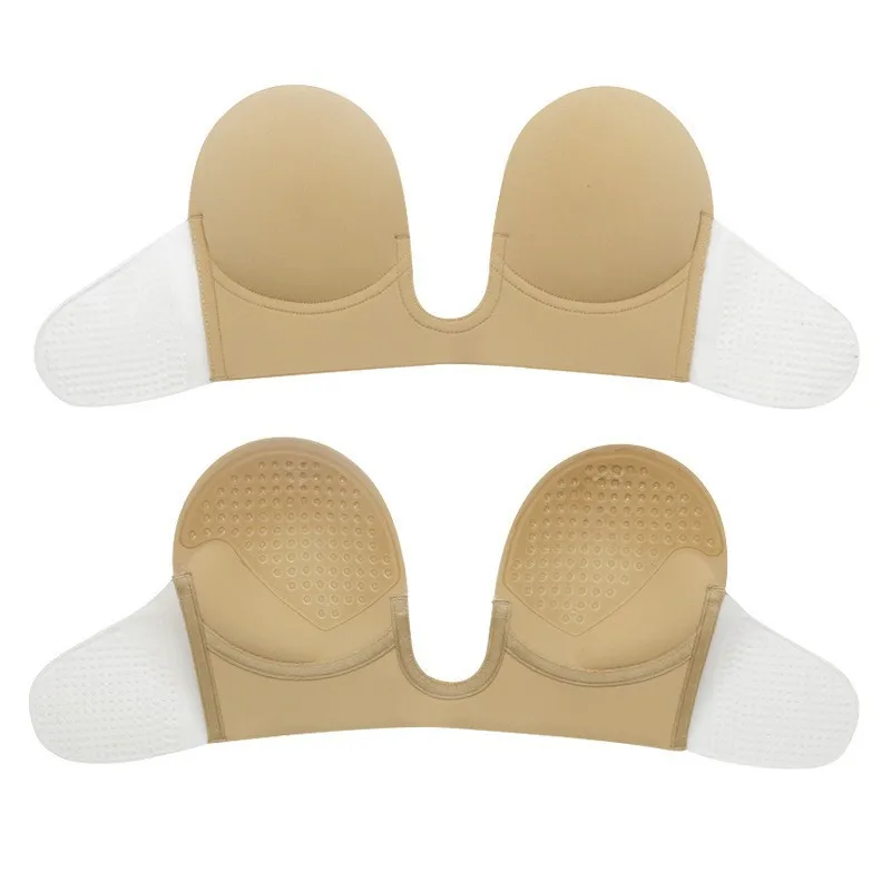في نهاية المطاف عميق U يغرق رفع حمالة الصدر لاصق سيليكون غير مرئية عارية الذراعين لزجة المعتوه رفع أجنحة جانبية التخسيس النساء