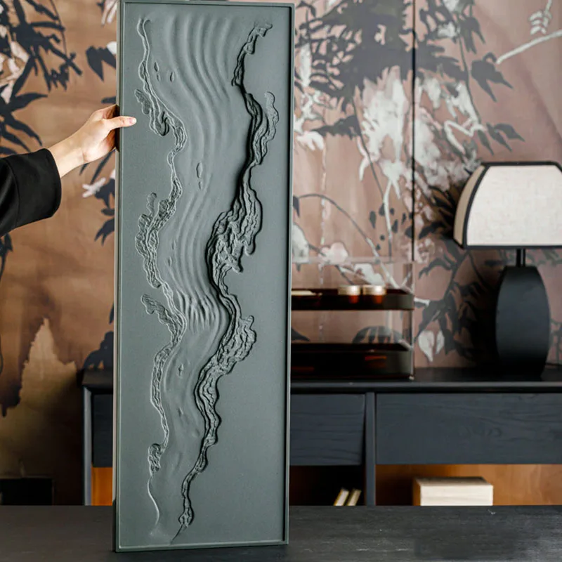 

Luxury Stone Tea Tray Hospitality Ceremony Rectangle Storage Office Valet Desk Tea Tray Big Dining Bandejas Home Decorationgs