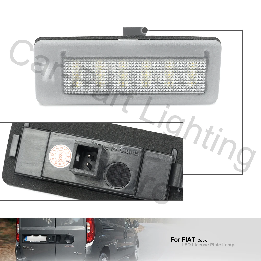 2Pcs Car Led License Number Plate Light Lamp For Fiat Doblo 2010-2022 Opel/Vauxhall Combo D 2015-2022 Ram ProMaster City Can-bus