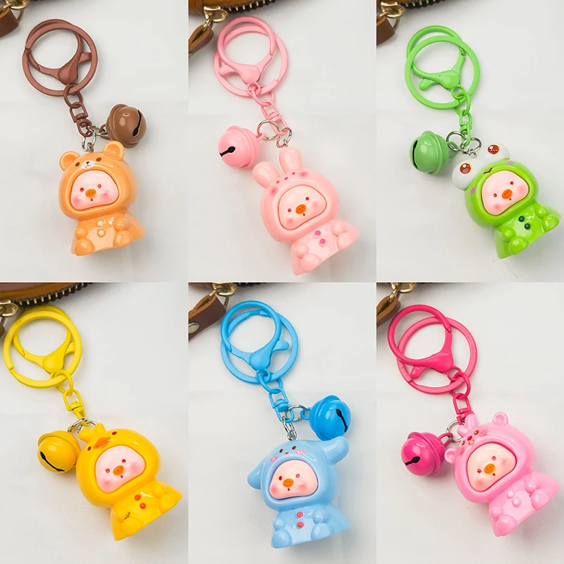 Creative Cute Pig Keyring Pendant Cartoon Animals Pig Cross-dressing Car Keychains Backpack Decoration Accessories Gifts