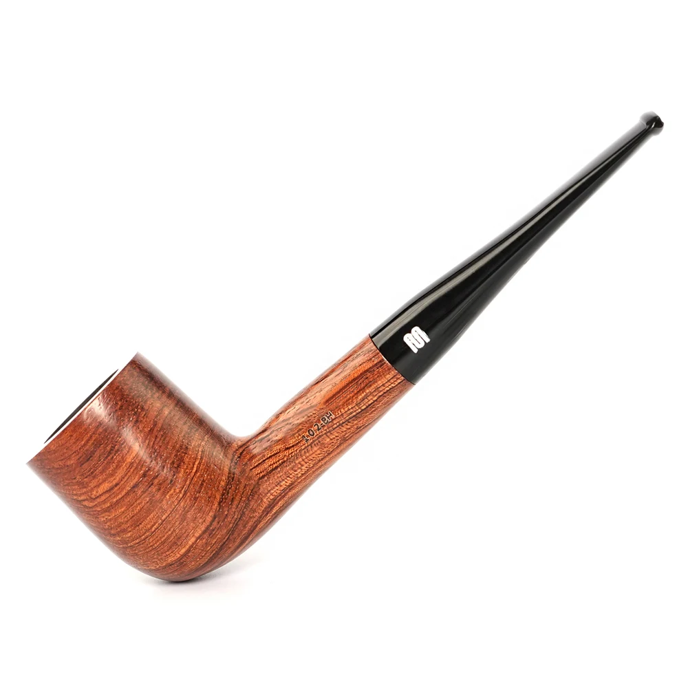 MUXIANG Handmade Bubinga Wood Tobacco Pipe Smooth Polished Surface Equipped with 9mm Filter Insert Replacement Smoking Pipe