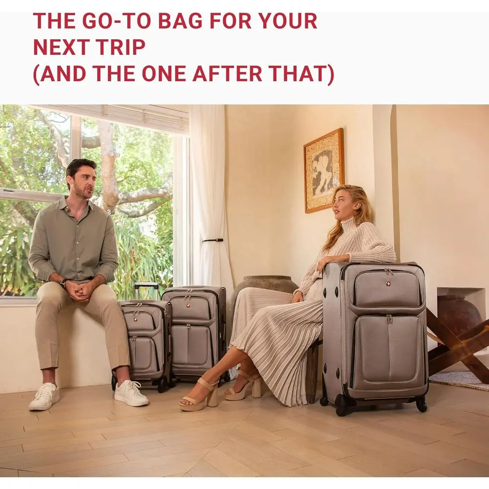 スイスギア シオン 29 拡張機能付きスーツケース（360度回転） °   7～9日間の旅行用ホイール - ブルー