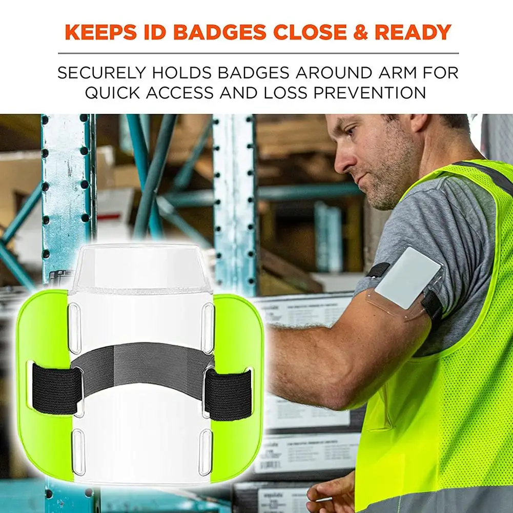 

Держатель для пластиковых карт из ПВХ, полиэстеровый браслет для удостоверений личности, регулируемый на руку, эластичный держатель для бейджей на руку