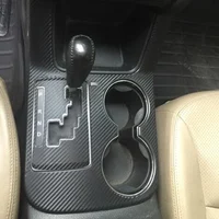 Para Kia Sorento 2009-2012 pegatina de Panel de engranaje de coche película protectora de caja de cambios pegatina Interior de coche negra de fibra de carbono
