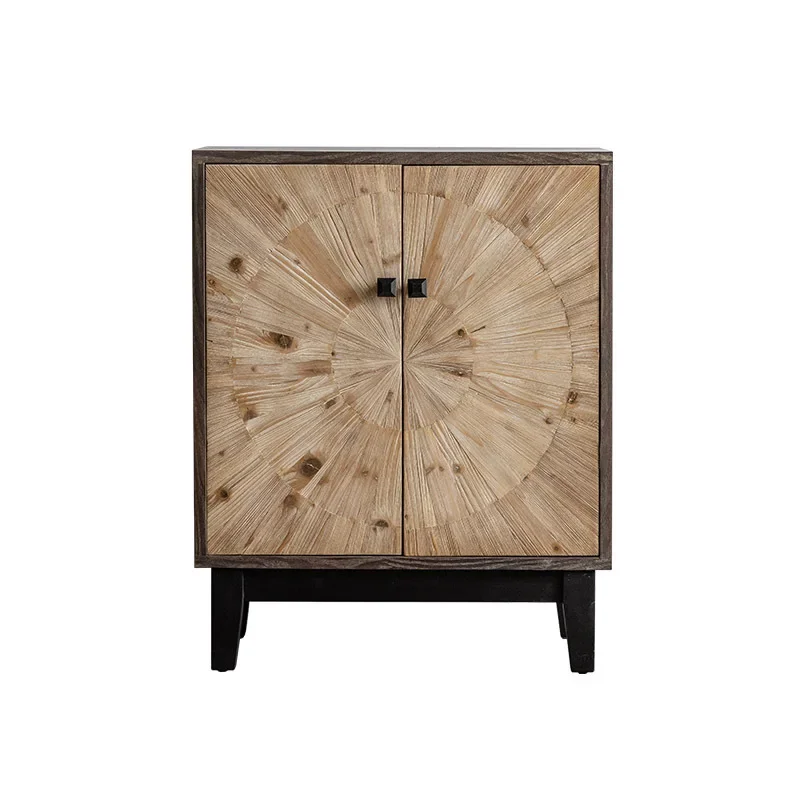 

American retro home solid wood storage hallway cabinet, homestay living room model room decorative locker