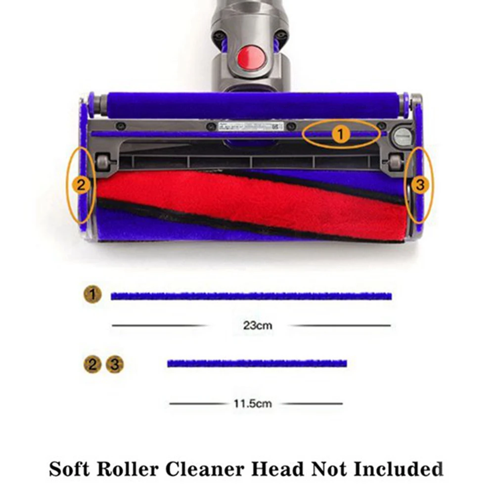 다이슨 진공 청소기용 부드러운 봉제 스트립, 부드러운 롤러 헤드 교체 액세서리 부품, V6, V7, V8, V10, V11, 9 개