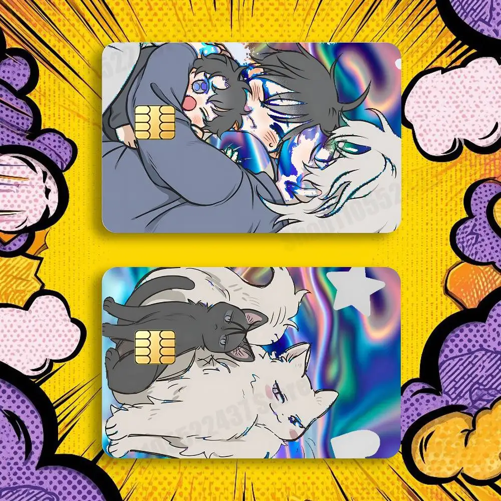 

Anime L-Low Tide In T-Twilight Holographic Laser Shinny Film Skin Cover Sticker for Debit Credit Card Bank Card