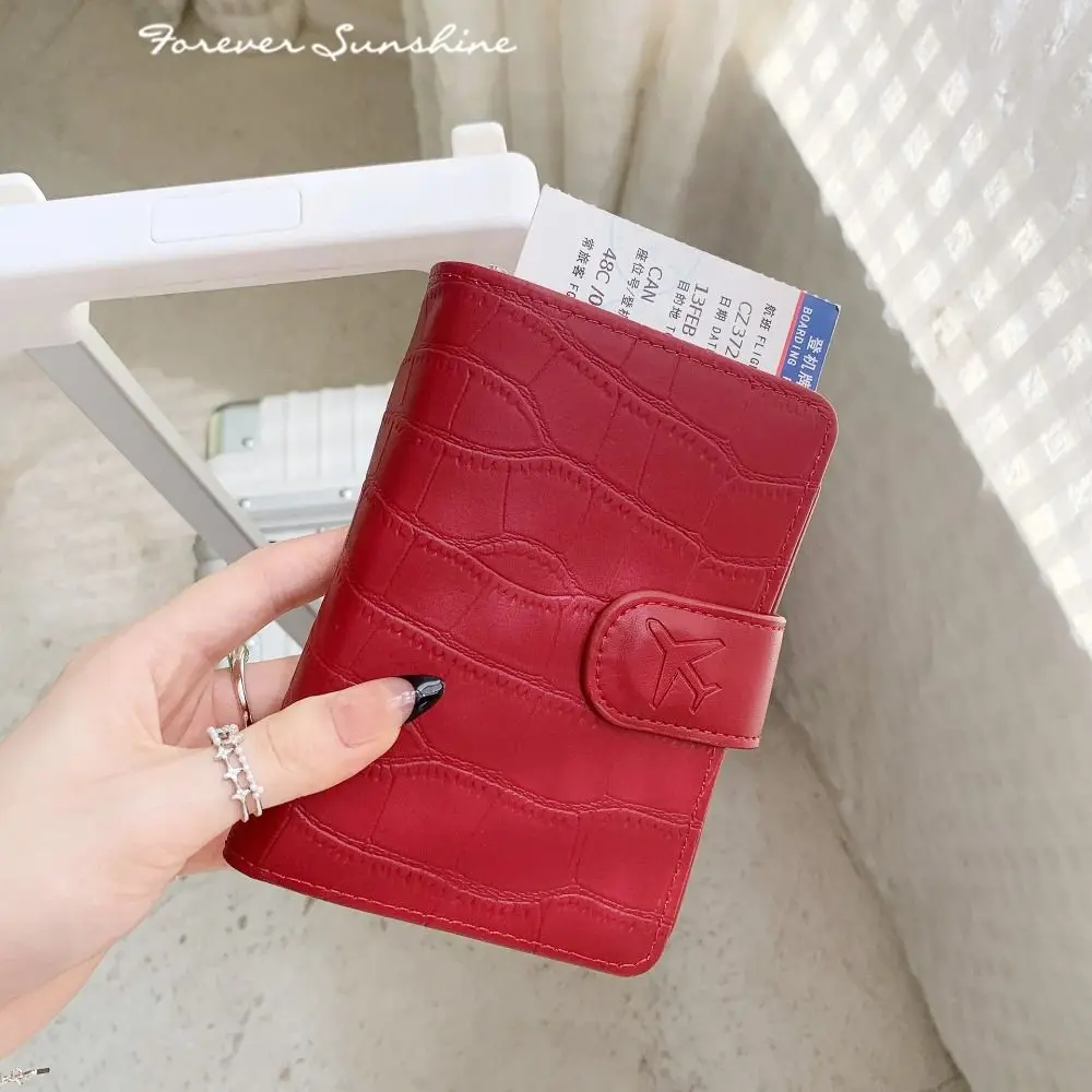 

Portable RFID Anti-theft PU Passport Bag Airplane Check-in Multifunctional Travel Wallet Purse Card Holder Passband Holder Women