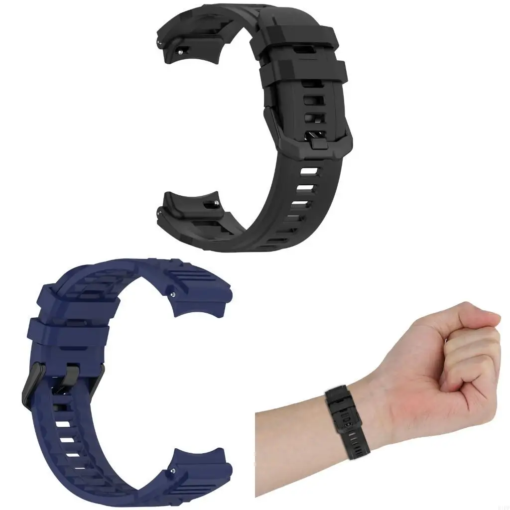 E1PF Universal Silicone Watch Straps Sweat Resistant Soft Replacement Band Fashion Replacement Bands for Smartwatches