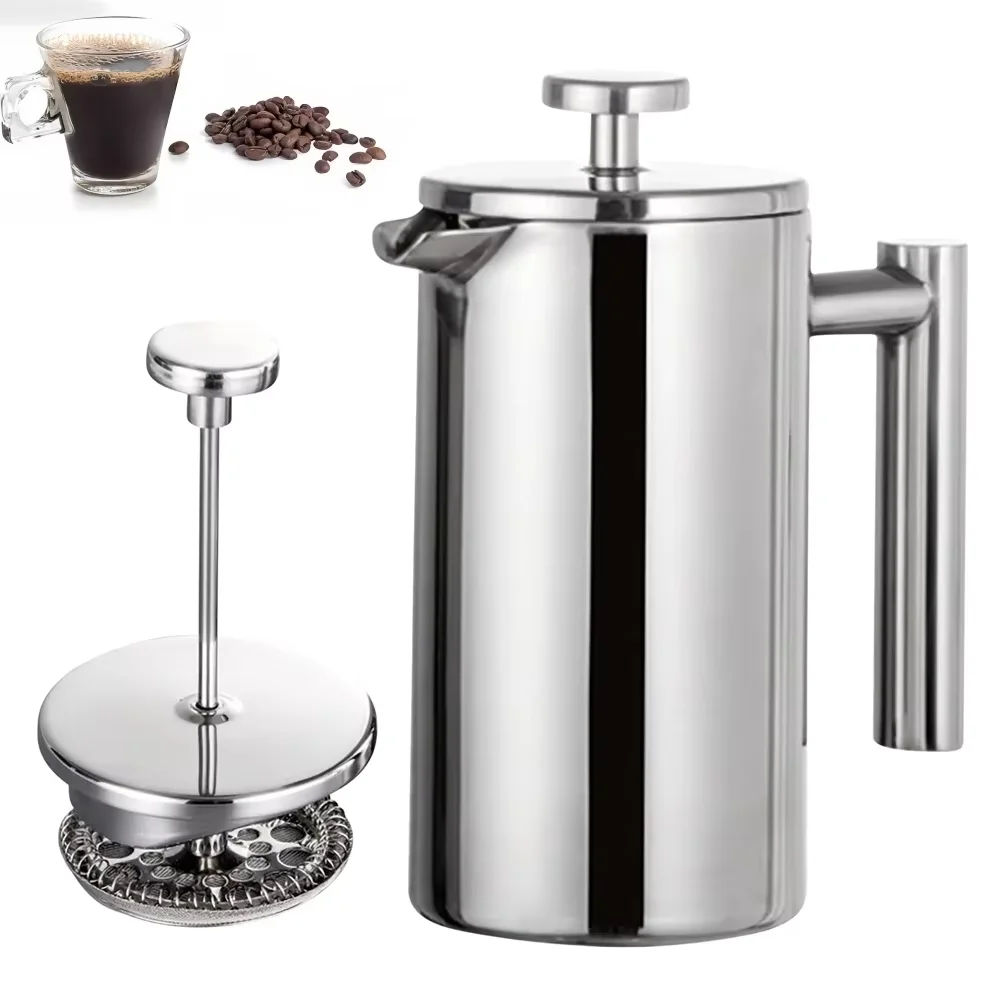 Coffee Maker Pot French Press Coffee Maker Stainless Steel Double Walled Insulated Coffee Maker Pot 350ml/800ml/1000ml