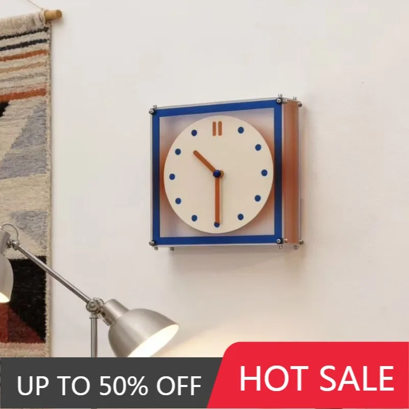 Noiseless Wall Clocks Square Quartz Pointer Wall Clock Art Creative Walls Clocks Household Living Room Corridor Walls Clock
