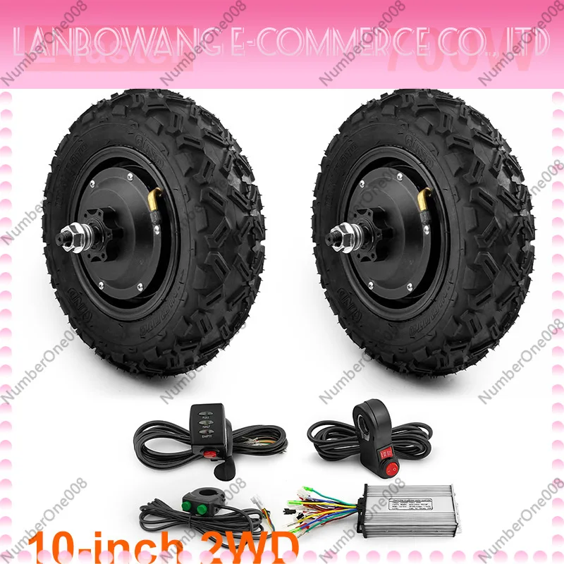10 Inch 48V 350W Dual Drive Brushless Geared Hub Motor Wheel for Scooter Cart