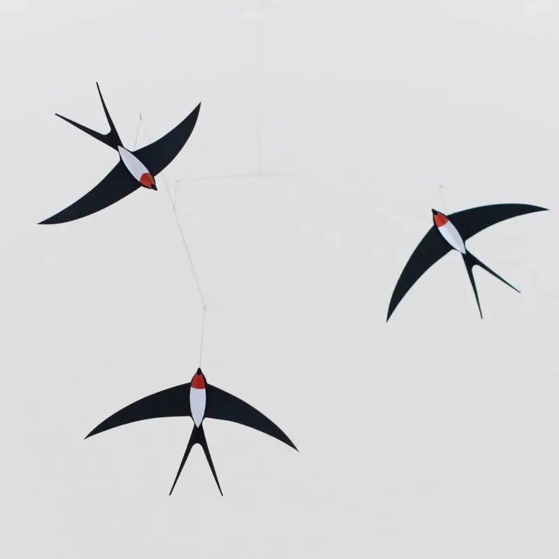 Danish Swallow Air Balance Pendant, Nordic Flying Bird Silent Wind Chime, Japanese Home Decoration Origami Swallow Pendant