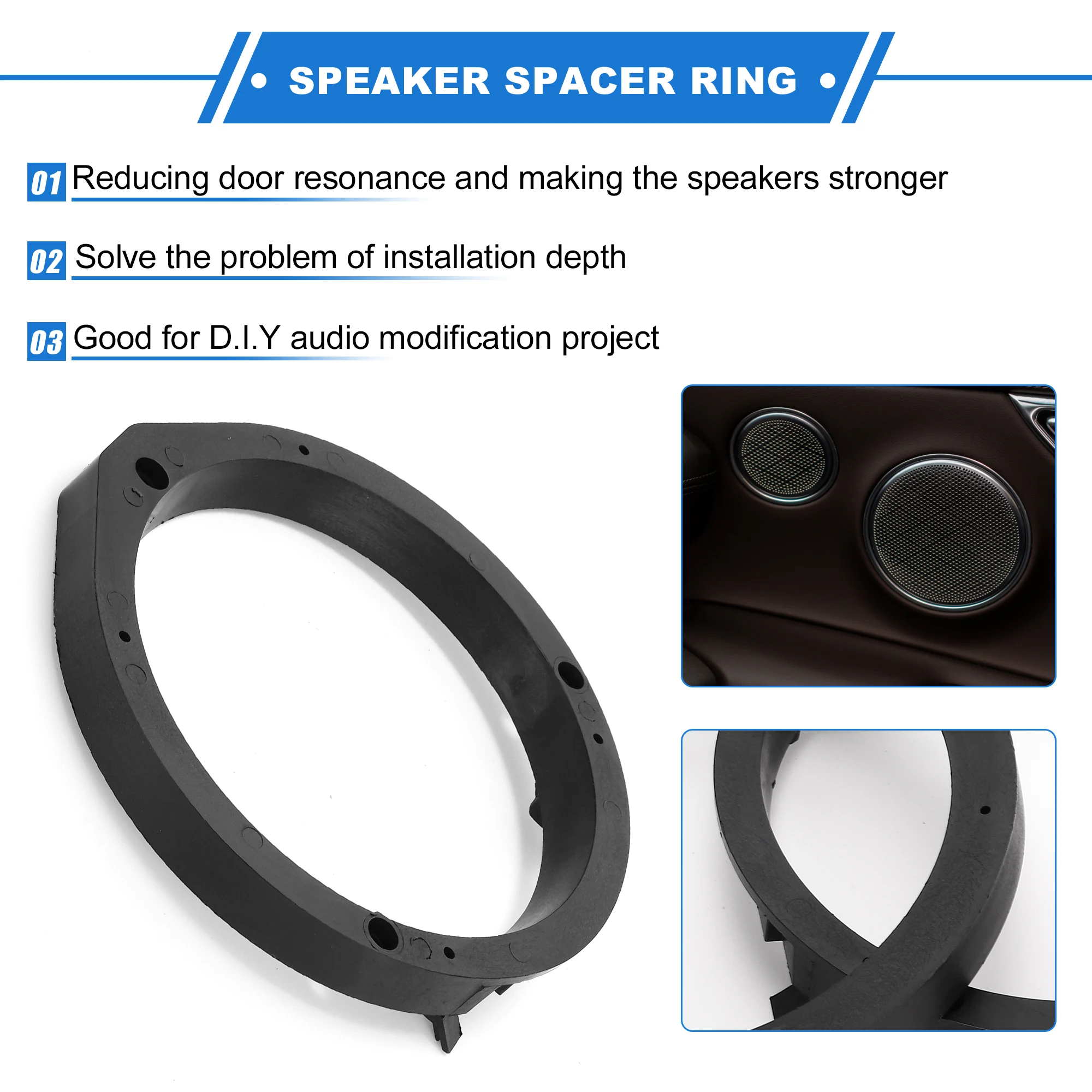 UXCELL Speaker Spacer Ring Tweeter Speaker Spacer for Honda Civic for 6.5'' 2Set