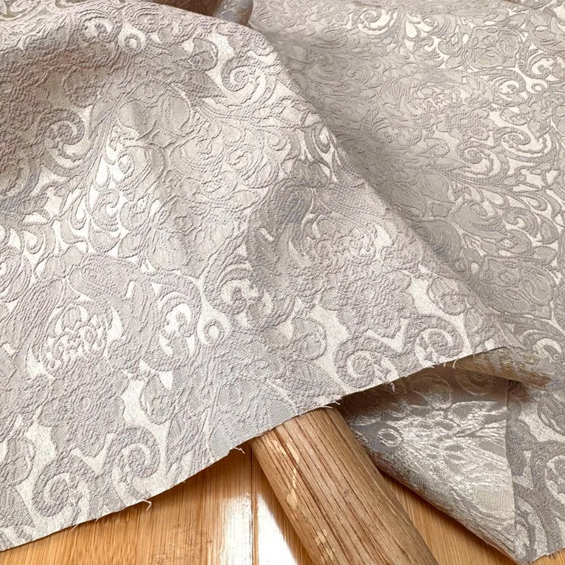 Vintage Apricot Jacquard Fabric Dress Curtain Tablecloth Handmade Sewing DIY Background Decoration Home Craft Material Wholesale