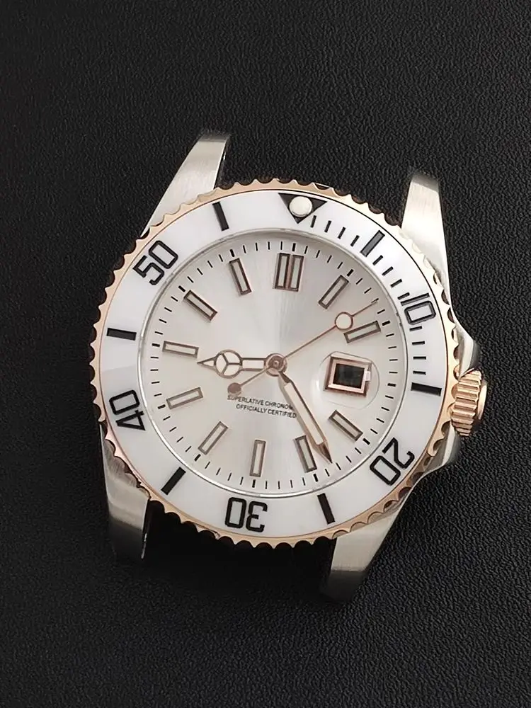 NH05 Case 34mm Case 24.5mm NH05 Dial Women's Stainless Steel Case Green Luminous Dial Custom Logo Dial for NH05 Movement Modul