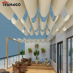 2.5x3m~3x6m 300D Polyester Fabric Waterproof Sliding Canopy Awnings Wave Home Garden Gazebo Pergolas Waterproof Sunshade Net