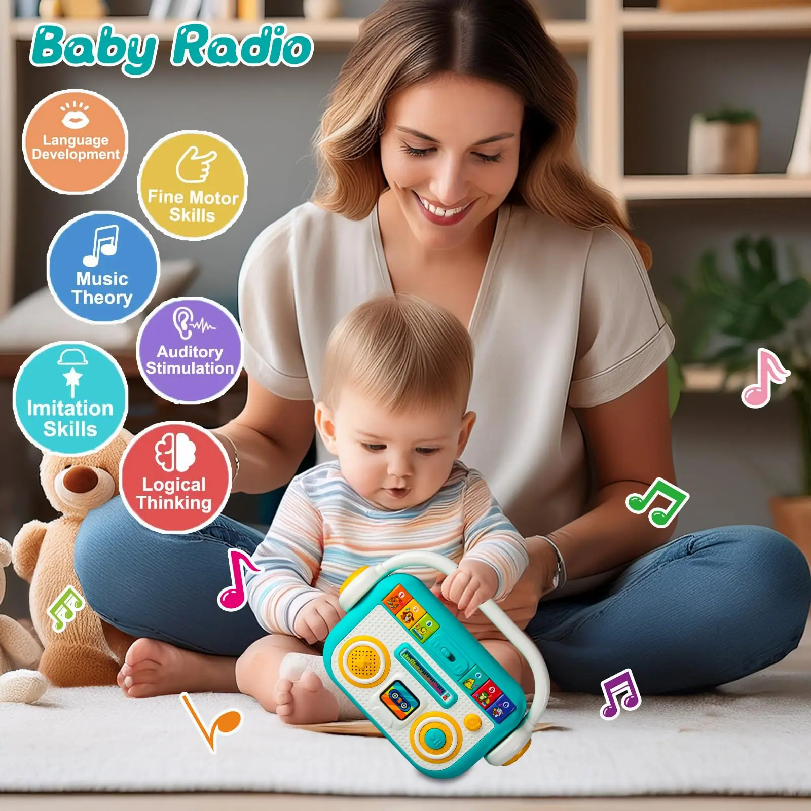 Baby Radio Musical Toy, Educational Learning Toy, Multi-function Interactive Toy, Gift for Infants, Colorful Toy