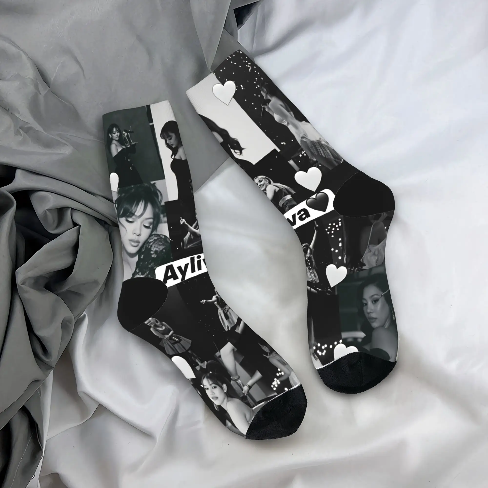 

Мужские носки Ayliva Singer Tour 2025, зимние удобные носки в стиле ретро, нескользящие носки с графическим рисунком для скейтборда