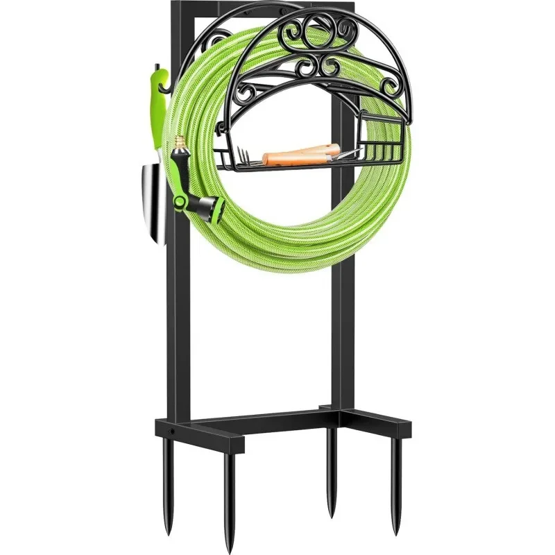 Upgraded Garden Pipe Holder, Outdoor Freestanding Hose Storage Hanger, Accommodates 160 Feet of Water Pipes