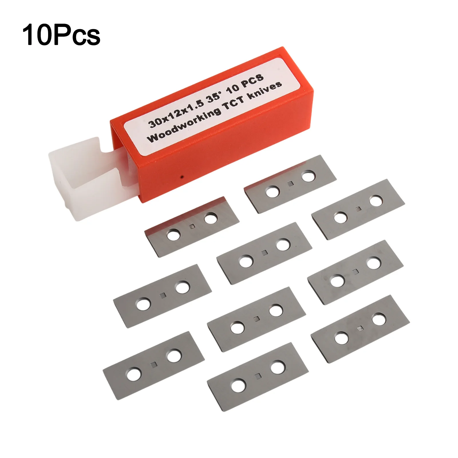 Inserts made from solid tungsten carbide pack includes ten pieces sized at thirty millimeters by twelve millimeters