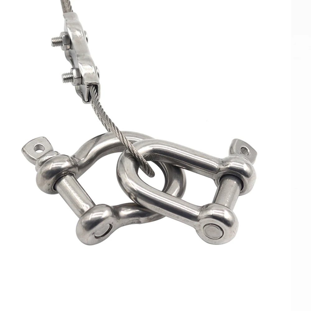 M4-M32 Stainless Steel 304 Antirust Dee Shackles D Shackle Screw Pin D Type Carabiner Connector Buckle Tow Lifting Hoisting