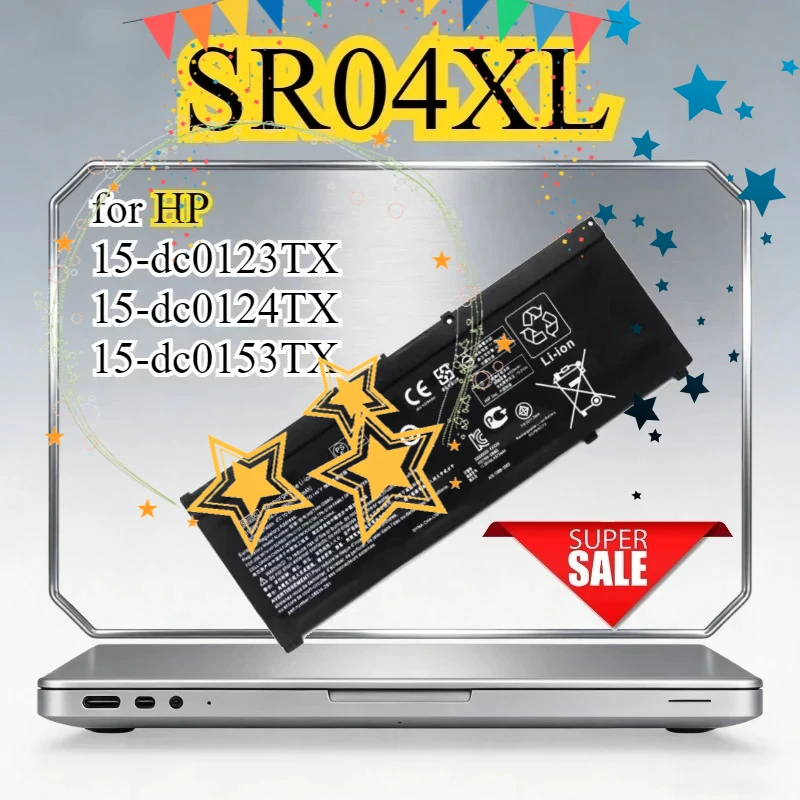 SR04XL Rechargeable Battery Compatible for HP 15-dc0123TX 15-dc0124TX 15-dc0153TX