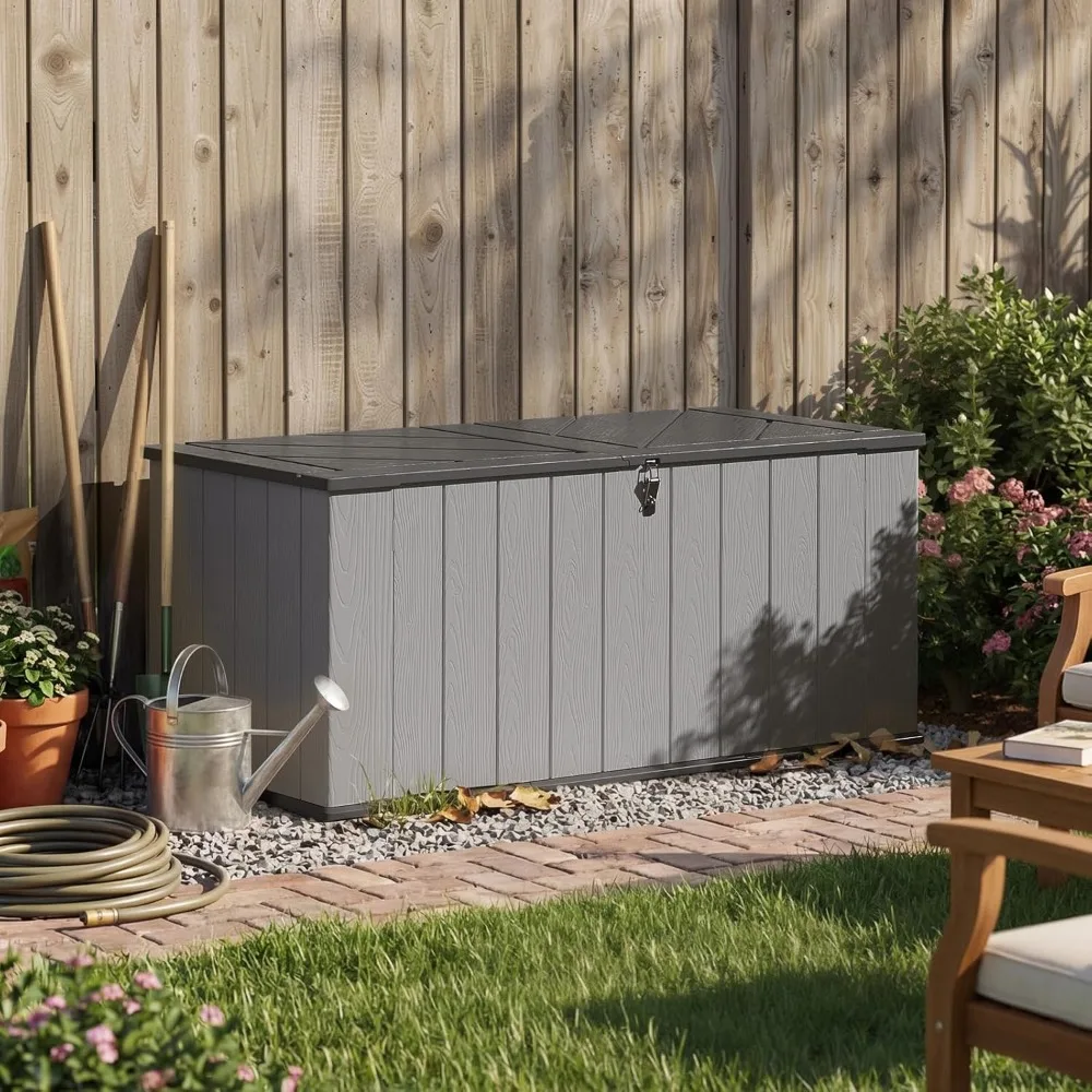 

157 Gallon Outdoor Deck Box, Large Resin Storage Box with Lid, Waterproof & UV-Resistant Patio Storage for Cushions
