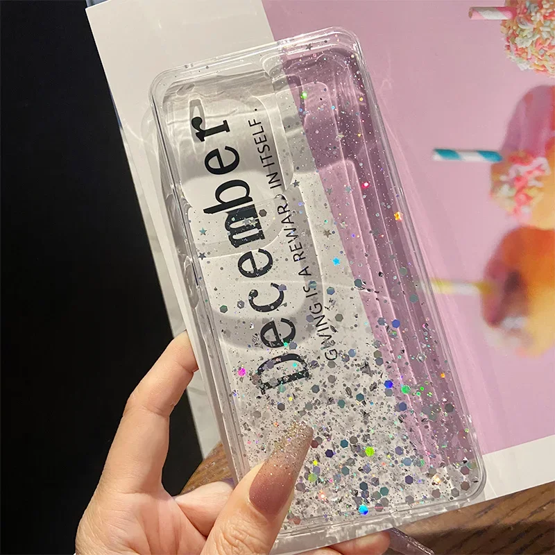 حافظة شفافة لهاتف OPPO Reno13F جليتر ستار ترتر شفاف رقيق للغاية من السيليكون الناعم غطاء خلفي Reno 12 F 13 Pro Plus + 13F Capa