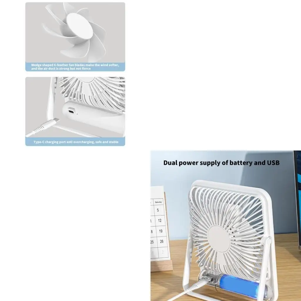 مروحة مكتب صغيرة محمولة لشحن USB مع 3 إعدادات للسرعة، مروحة بجانب السرير المحمولة، مروحة صغيرة مريحة للتبريد الهادئ