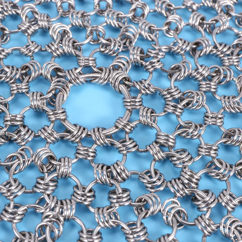 Cast Iron Cleaner,Stainless Steel Chainmail Scrubber,Easy Cleaning For Pans,Dutch Ovens,Grills Griddle