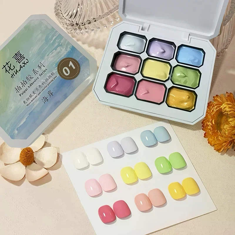 1 قطعة بات اللوحة هلام مسمار البولندية التدرج شبه دائم نقع قبالة UV LED مسمار الفن هلام البولندية الورنيش لمسمار الفن تصميم