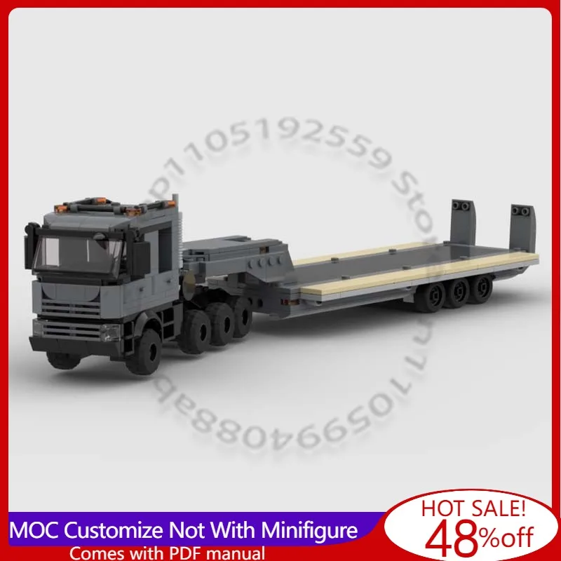 

510 деталей, серия «Военная техника», тяжелый военный транспортер для танков, модульный конструктор MOC, технологичный дизайн, игрушка для самостоятельной сборки, подарок