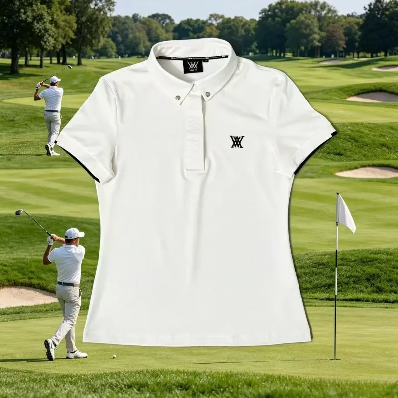 2026 New Women's Golf Tennis Clothing Short Sleeve T-Shirt Sports Lapel Shirt Slim Fit Quick-drying Versatile Lightweight