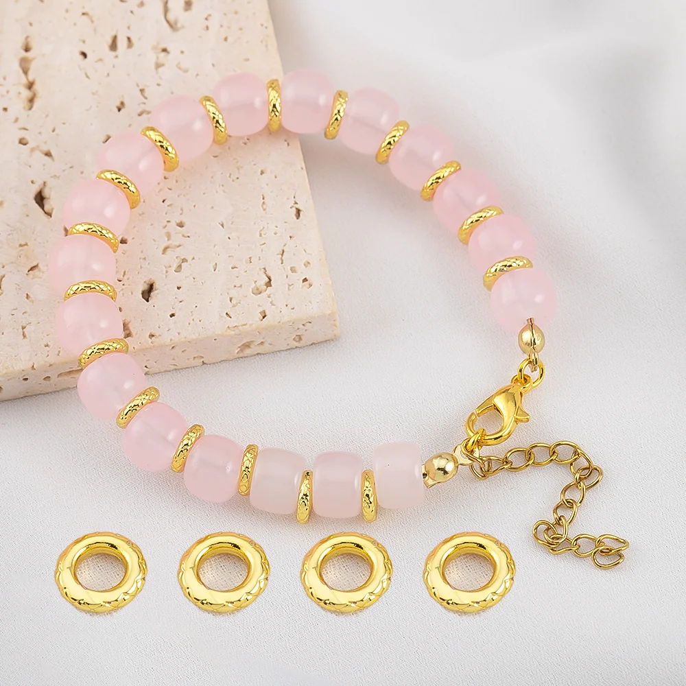

20Pcs 10Pcs Large Hole Bead 18K Gold Plated Spacer Beads For DIY Jewelry Making Beads Separators Beads For Bracelets Accessories