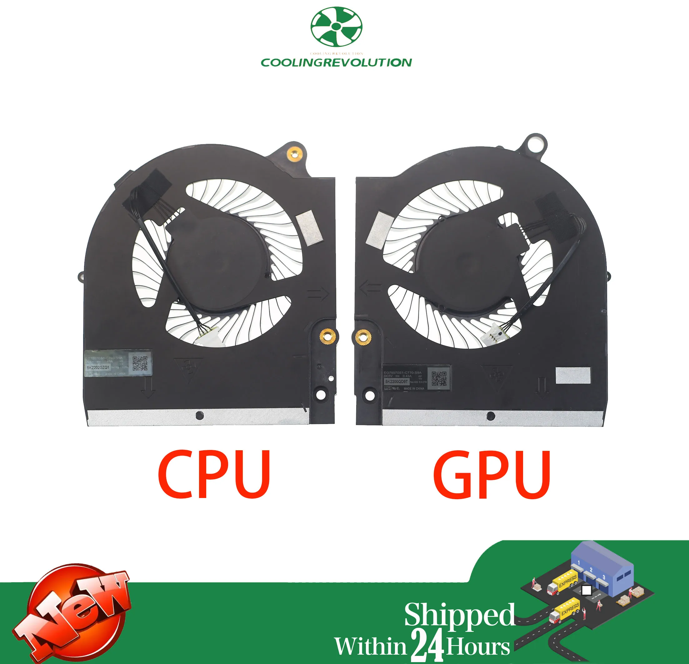 Laptop CPU GPU Cooling Fan DC5V 0.43A 4-Pin EG75070S1-C760-S9A  EG75070S1-C770-S9A