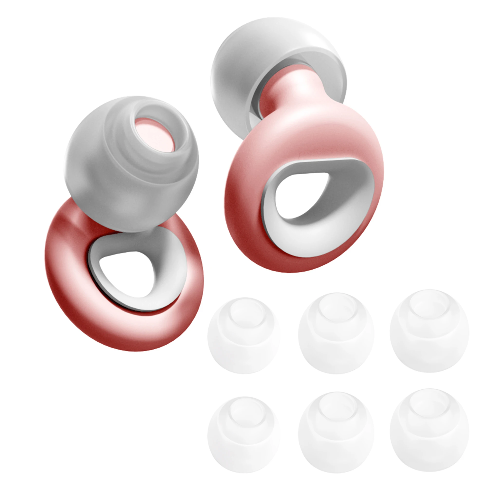 Ultra-Comfy Silicone Ear Plugs Noise Blocking Ear Buds for Swimming Sleeping Learning Concerts Motorcyclists - Pack of 4