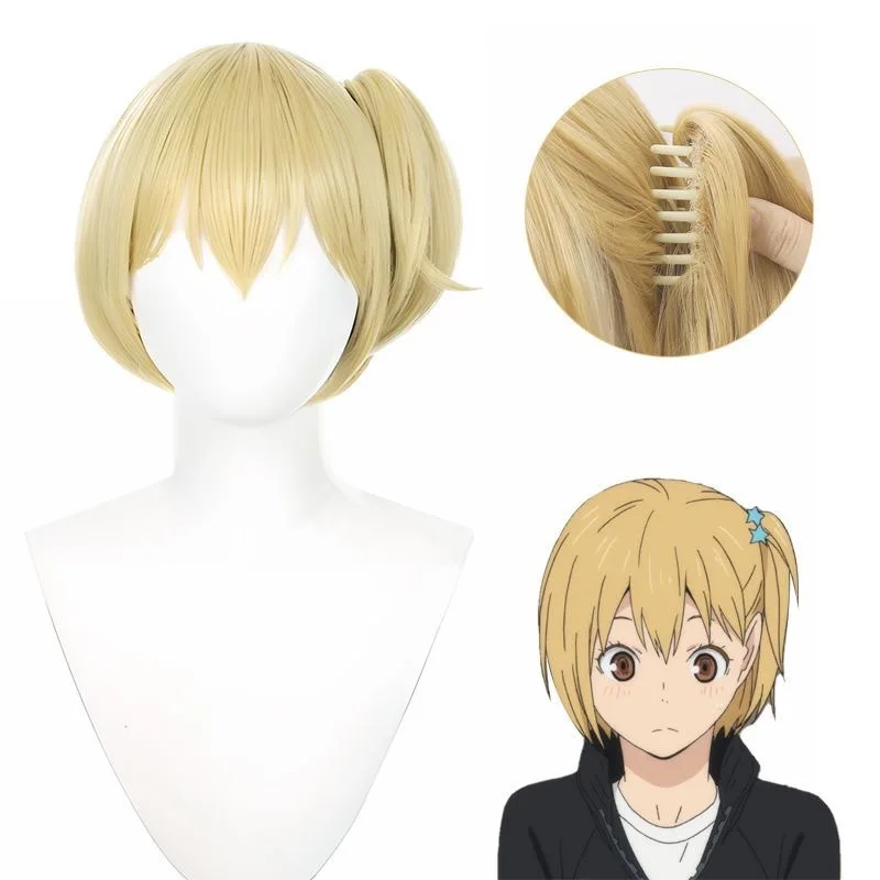 วิกผมคอสเพลย์ตัวละครทสุย่า รินฮา จากอนิเมะเรื่องลิตเติ้ลวอลเลย์บอล พร้อมหนังศีรษะเสมือนจริง แบบหนีบหางม้า