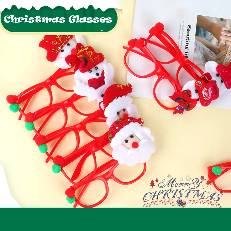

1/10 шт. светодиодные светящиеся рождественские очки, оправа для очков для рождественской вечеринки, декор для вечеринки, Санта-Снеговик, Лось, вечерние очки