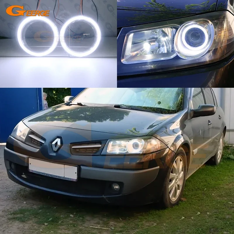 

For Renault Megane 2 II 2006 2007 2008 2009 Facelift DRL Excellent Ultra Bright Cob Led Angel Eyes Kit Halo Rings