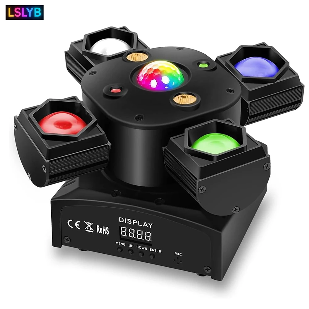 

120w Four- arms Rotate Beam Light 4x15w Moving Head Light Stage Light Laser Strobe Beam Magic Ball 4 in1 Effect Dj Lights