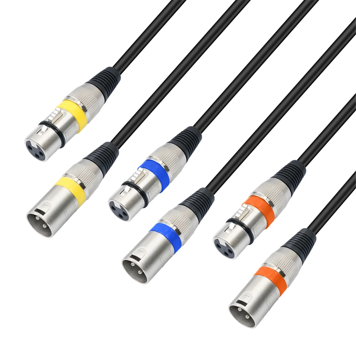 

B47C 10PCS DMX512 XLR Cable Male to Female Audio Cable 3 Pin DMX Cable for Microphone Mixer Amplifier 1.5m