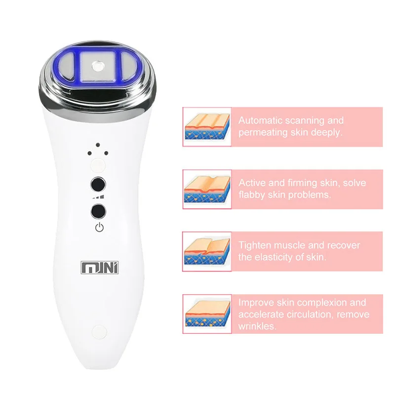 Mini HIFU Ultrasound Massager Machine, Face Lift, Refirmamento, Apertamento, LED, Anti Rugas, Cuidados com a pele, Spa Beauty Device, Profissional