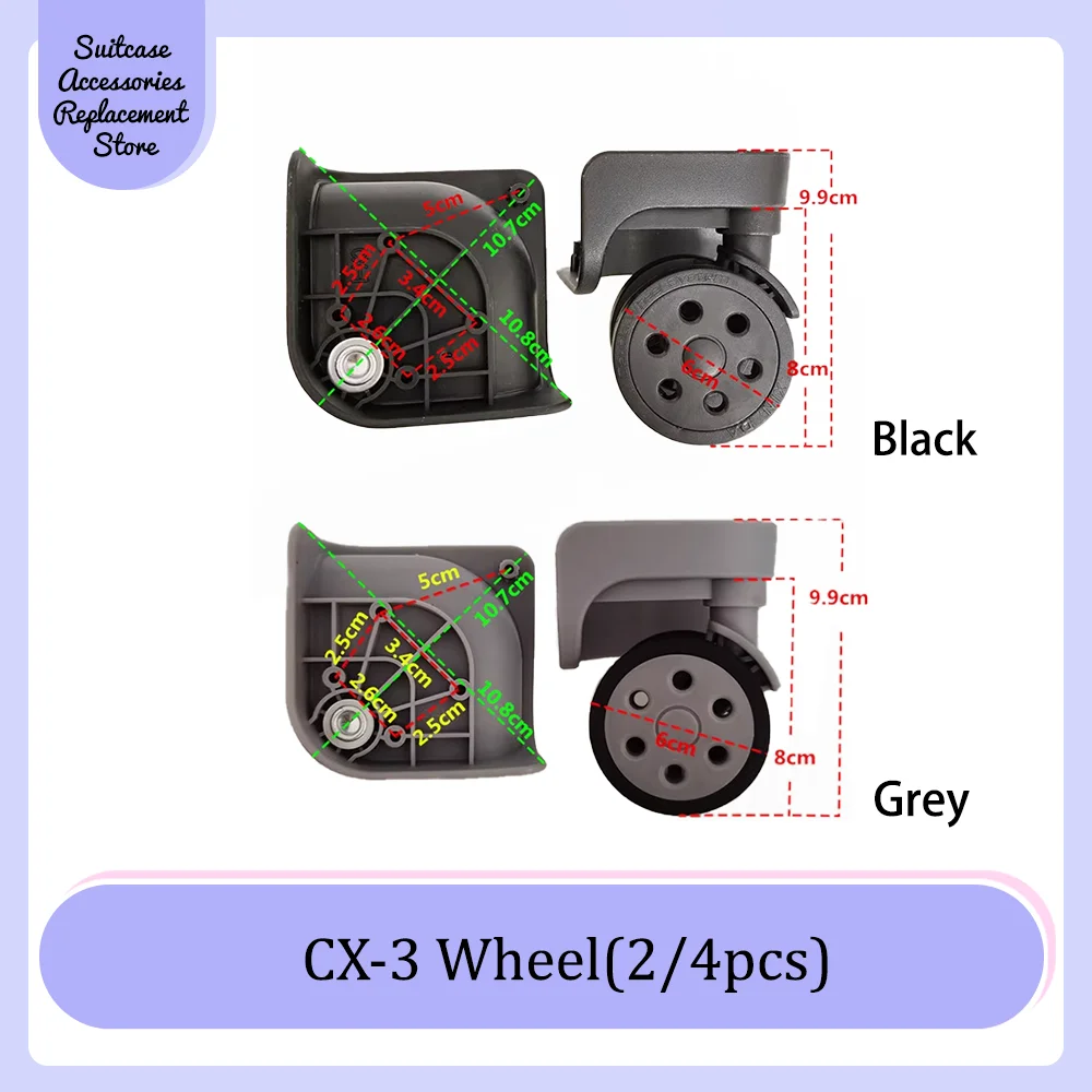 

CX-3 Universal Wheel Replacement Suitcase Smooth Silent Shock Absorbing Durable Convenient Wheel Accessories Caster Wheels