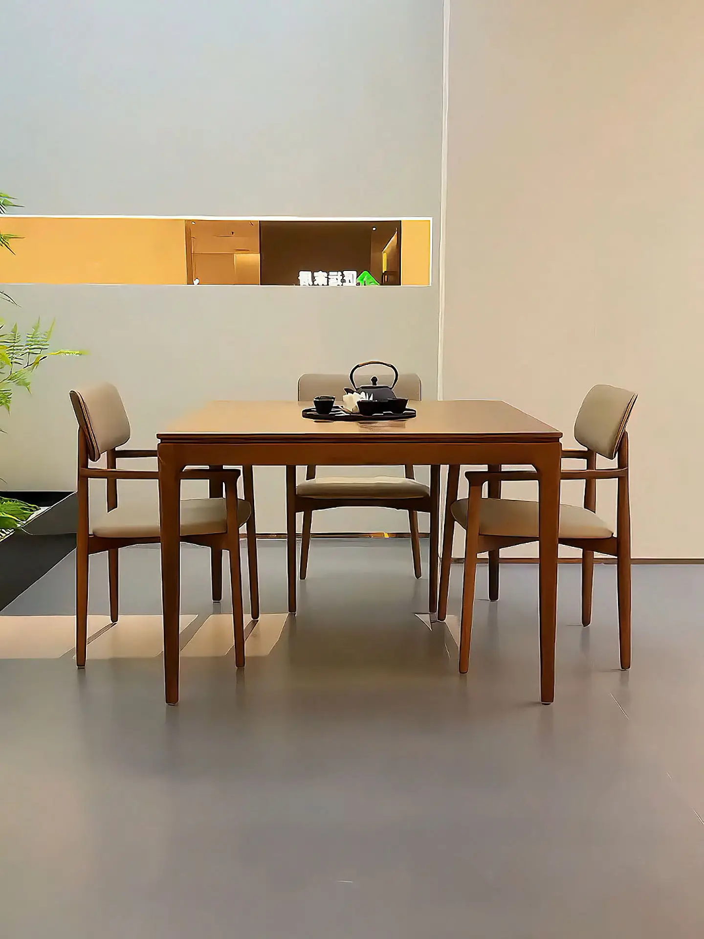 New Chinese square table and chair combination Solid wood square dining table